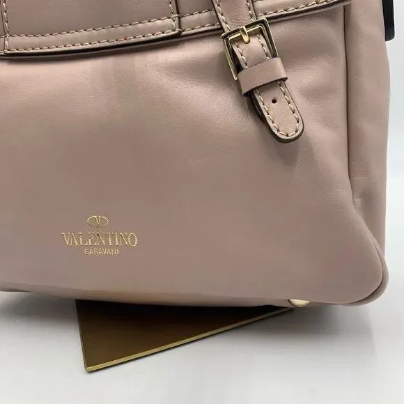 Auth Valentino Gavarini Histoire Satchel Preloved Pristine Pale Pink Beige - Picture 3 of 16